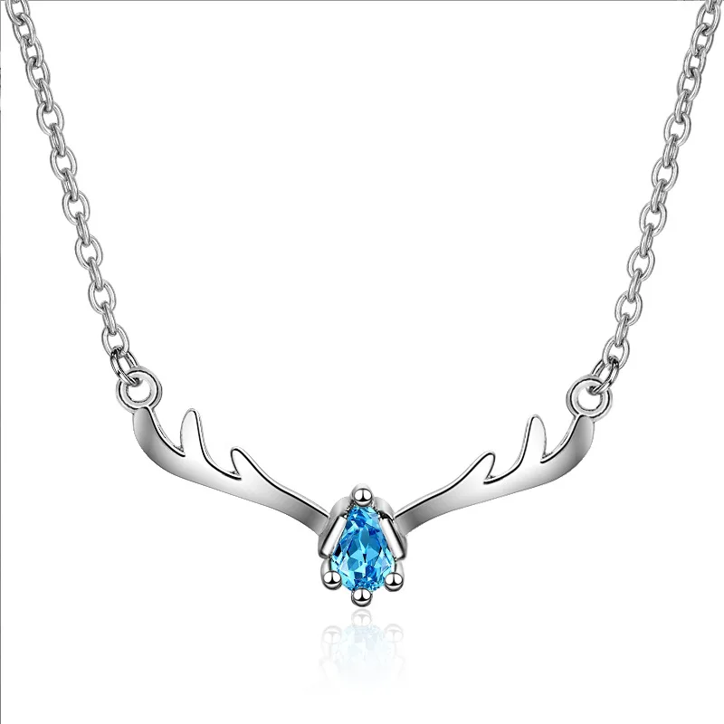 Pure 925 sterling silver fashion shiny crystal Christmas Elk deer ladies pendant necklaces jewelry women short chain no fade
Pure 925 sterling silver fashion shiny crystal Christmas Elk deer ladies pendant necklaces jewelry women short chain no fade