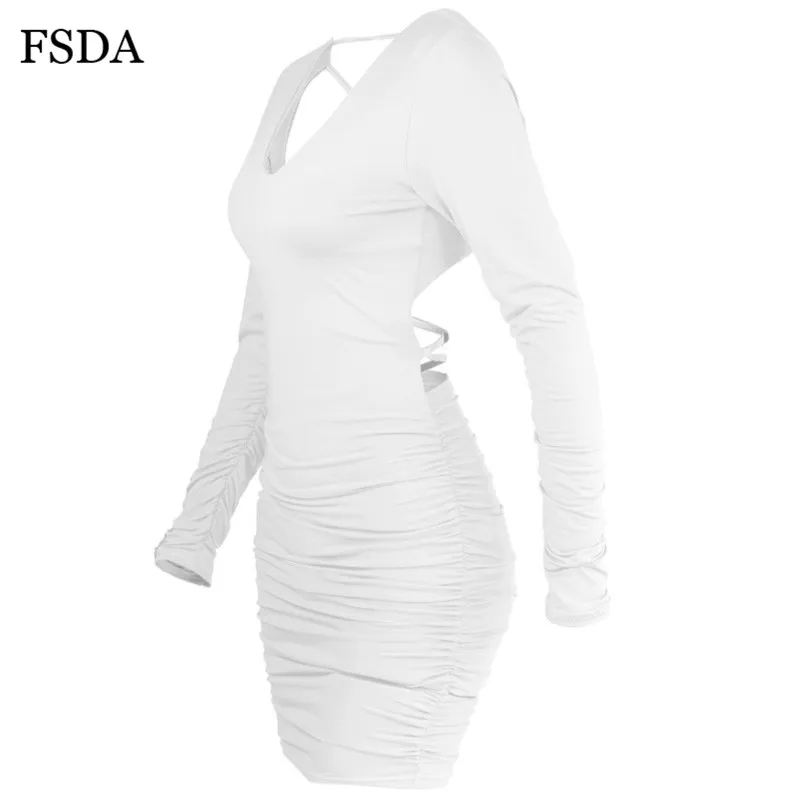 FSDA Backless Back Cross Bodycon Dress V Neck Red Black Ruched Long Sleeve Party Sexy Club Winter Women Mini Dress
FSDA Backless Back Cross Bodycon Dress V Neck Red Black Ruched Long Sleeve Party Sexy Club Winter Women Mini Dress