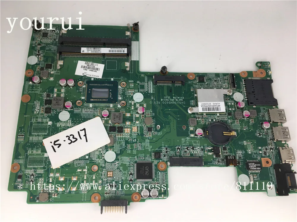 yourui For Motherboard 701694-001 701694-501 DA0U36MB6D0 For HP 15 15-B Processor i5-3317u Test work perfect
yourui For Motherboard 701694-001 701694-501 DA0U36MB6D0 For HP 15 15-B Processor i5-3317u Test work perfect