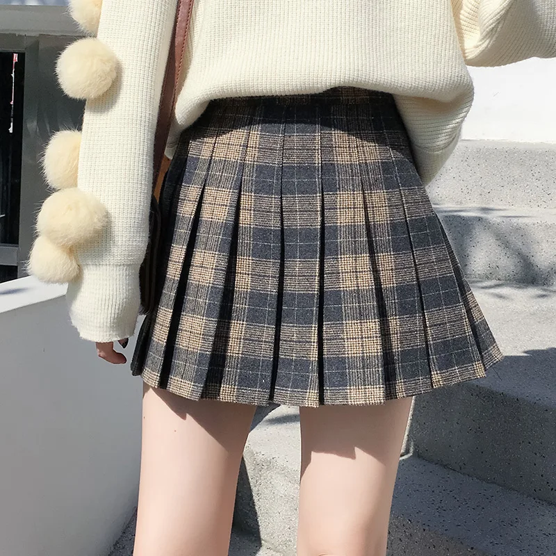 New Arrivals Plaid Wool Pleated Skirt Female 2019 Winter High Waist Vintage Woolen School Mini Skirt Women
New Arrivals Plaid Wool Pleated Skirt Female 2019 Winter High Waist Vintage Woolen School Mini Skirt Women