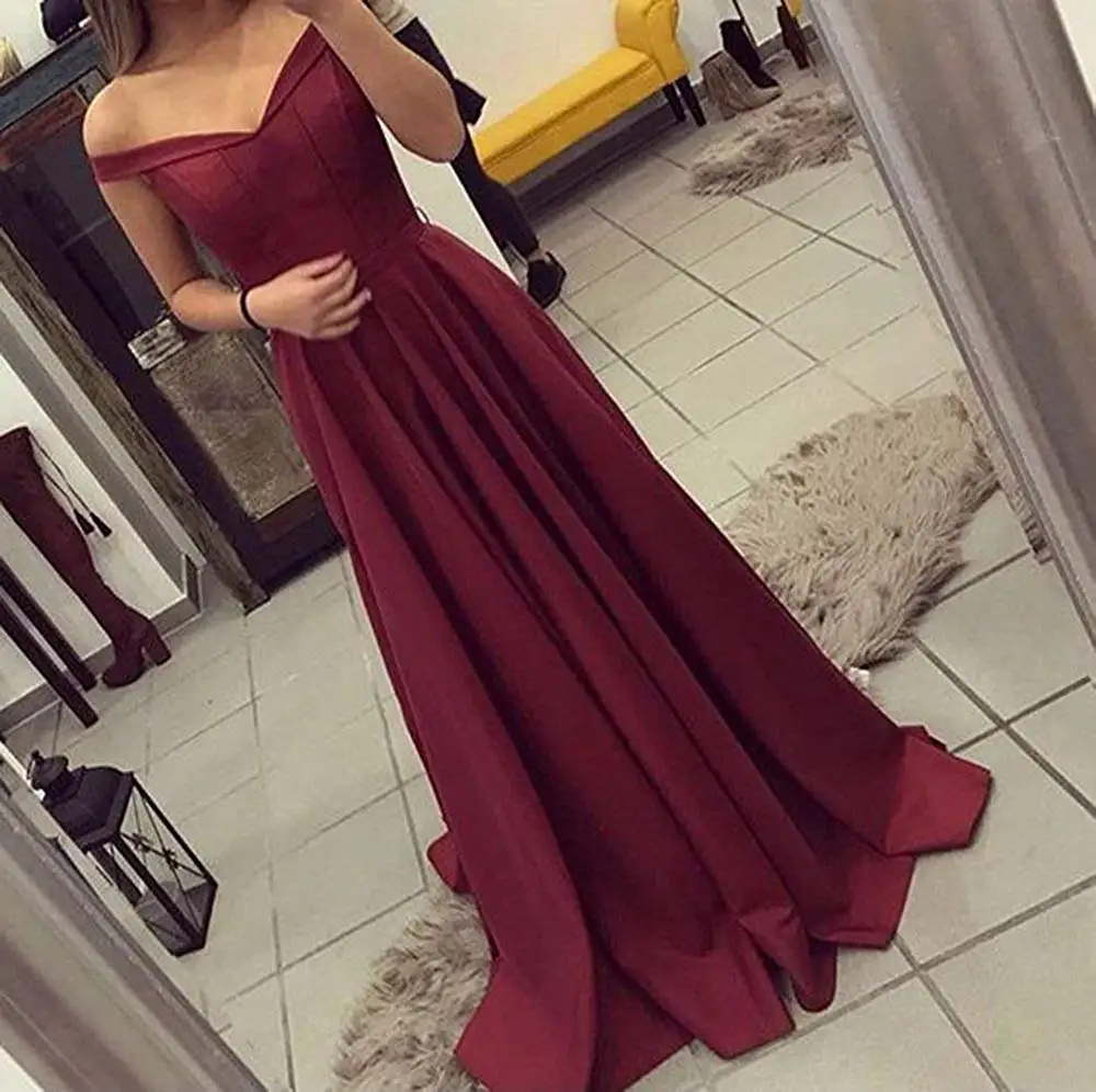 Burgundy Evening Dresse Long Elegant V-neck A-Line Satin Sleeveless Floor-Length Customized Satin Fashionable Evening Gown
Burgundy Evening Dresse Long Elegant V-neck A-Line Satin Sleeveless Floor-Length Customized Satin Fashionable Evening Gown