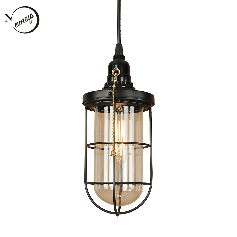 Modern iron glass pendant light LED E27 industrial vintage hanging lamp with switch for living room restaurant bedroom aisle bar
Modern iron glass pendant light LED E27 industrial vintage hanging lamp with switch for living room restaurant bedroom aisle bar