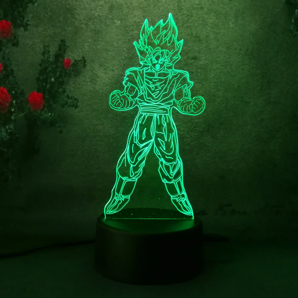 Хит 2019 Япония мультфильм семь Dragon Ball Сон Гоку 3D ночник мальчик подарок