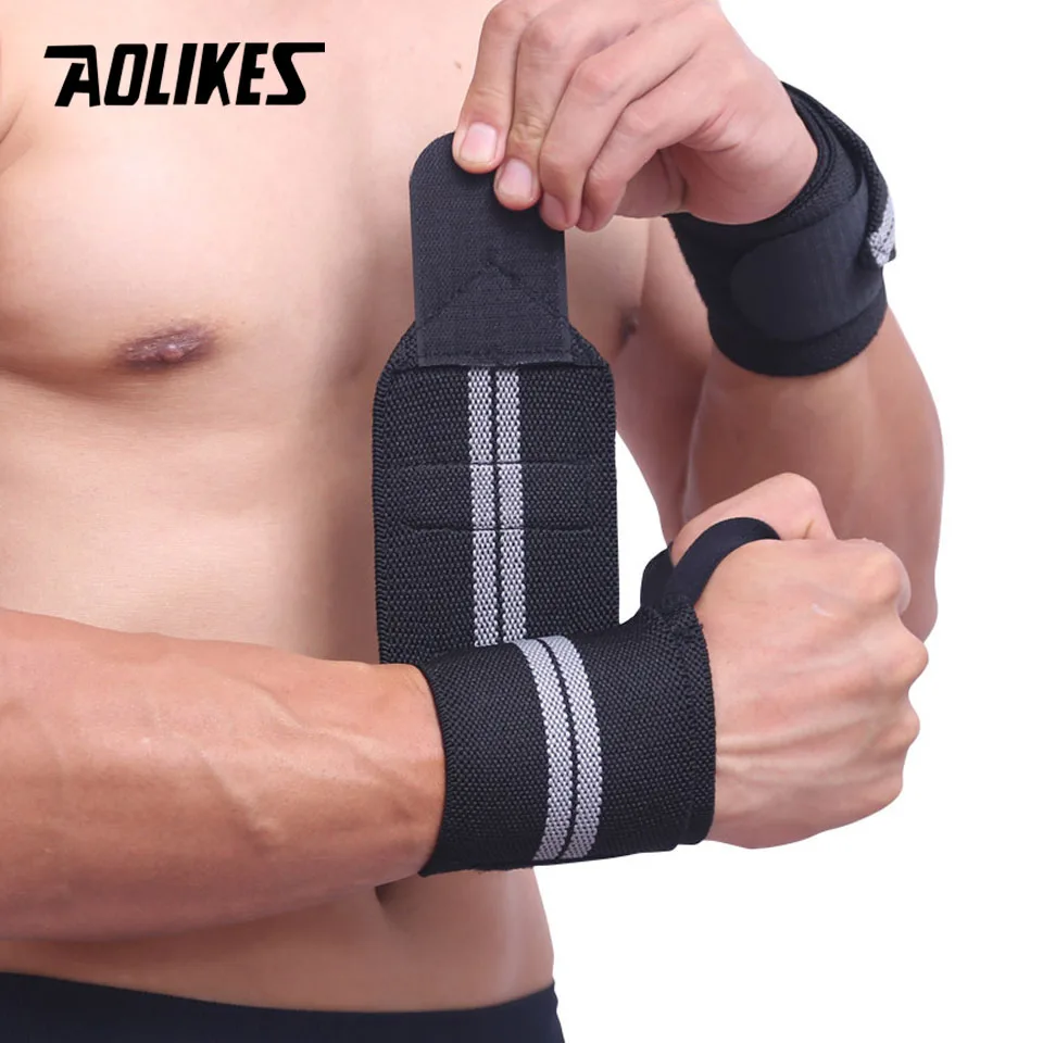 

1 Pair AOLIKES Wristband Wrist Support Weight Lifting Gym Training Wrist Support Brace Straps Wraps Crossfit Powerlifting