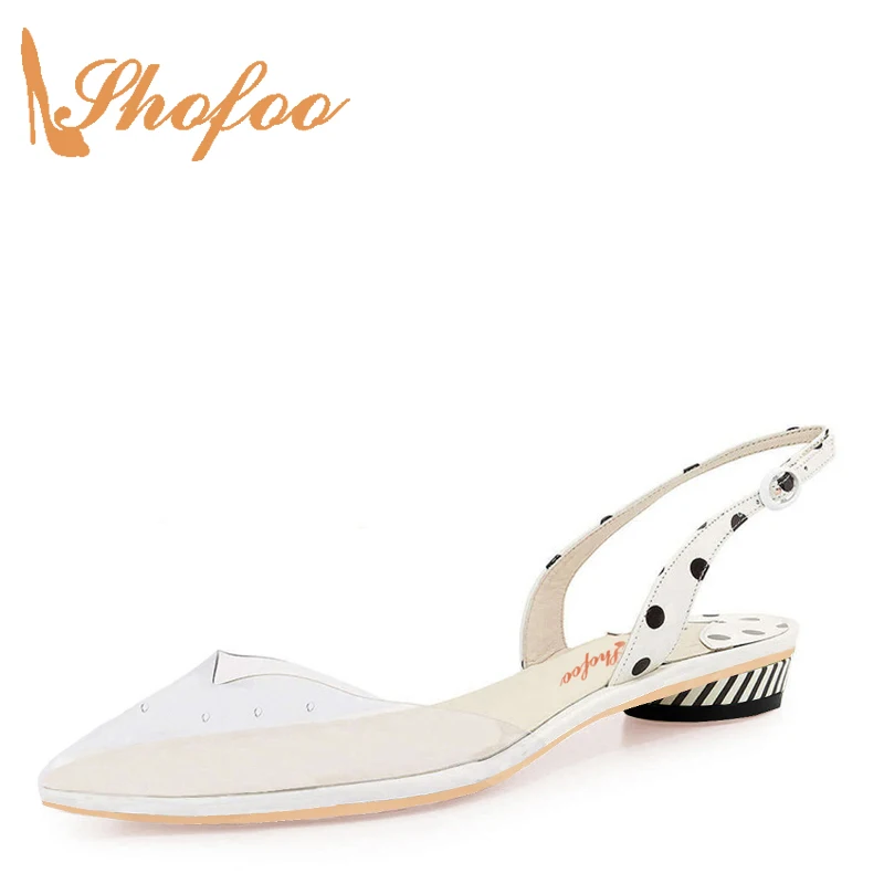 Transparent PVC Toe Superstar Polka Dot Top Quality Women Pumps Sexy Mules Summer Low Heels Ladies Shoes Large Size 41 42 Shofoo
Transparent PVC Toe Superstar Polka Dot Top Quality Women Pumps Sexy Mules Summer Low Heels Ladies Shoes Large Size 41 42 Shofoo