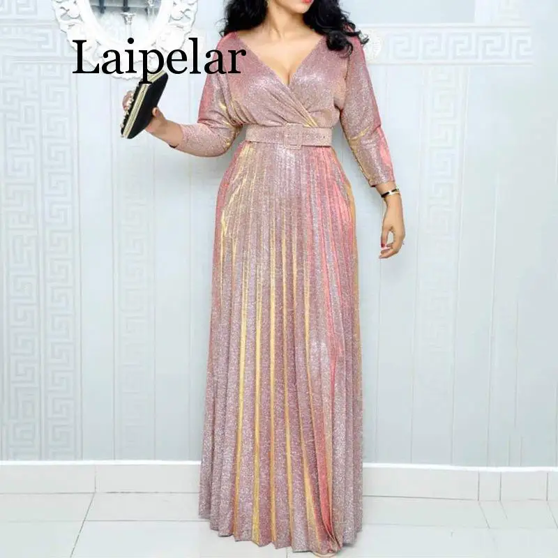 2019 Reflective Long Dress Women Pleated Sexy Deep V Neck Elegant Spring High Waist Belt Glitter Evening Party Dress
2019 Reflective Long Dress Women Pleated Sexy Deep V Neck Elegant Spring High Waist Belt Glitter Evening Party Dress
