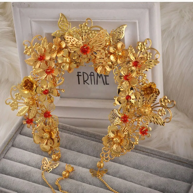 HIMSTORY Luxury Chinese Vintage Gold Bridal Headwear,Handmade Beads Faux Pearl Wedding hair Accessory
HIMSTORY Luxury Chinese Vintage Gold Bridal Headwear,Handmade Beads Faux Pearl Wedding hair Accessory