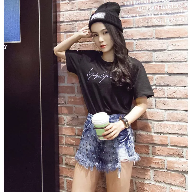 2020 Hot Selling Hole Denim Shorts Female With Rivet Cool Solid Blue Dark Grey High Waisted Shorts For Women Casual Girls GQ1219
2020 Hot Selling Hole Denim Shorts Female With Rivet Cool Solid Blue Dark Grey High Waisted Shorts For Women Casual Girls GQ1219