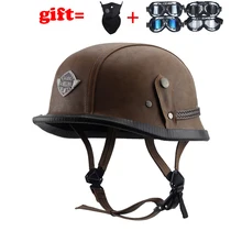 Кожаный шлем Второй мировой войны стиль черный Немецкий