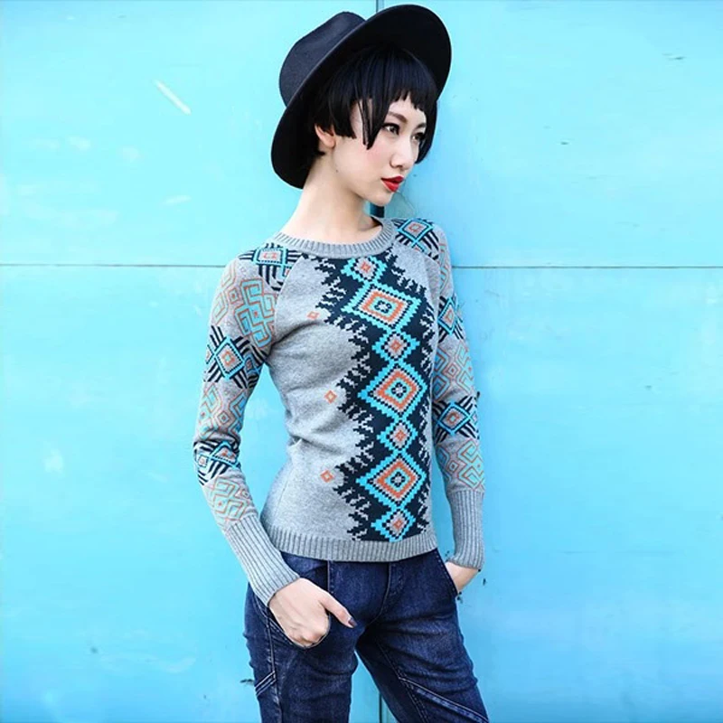 Women's Fall New Pope Geometric Pattern Jacquard sweater Slim Hedging Long-sleeved Oversized Pullover Sweaters Female cachemire
Women's Fall New Pope Geometric Pattern Jacquard sweater Slim Hedging Long-sleeved Oversized Pullover Sweaters Female cachemire