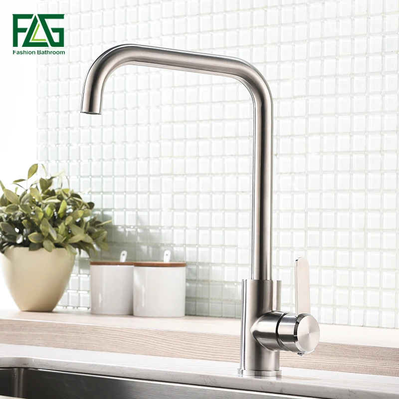 FLG 304 Stainless Steel Kitchen Sink Faucet High Quality Brushed Nickel Mixer Tap 360 Swivel Kitchen faucets AEG981-33N
FLG 304 Stainless Steel Kitchen Sink Faucet High Quality Brushed Nickel Mixer Tap 360 Swivel Kitchen faucets AEG981-33N