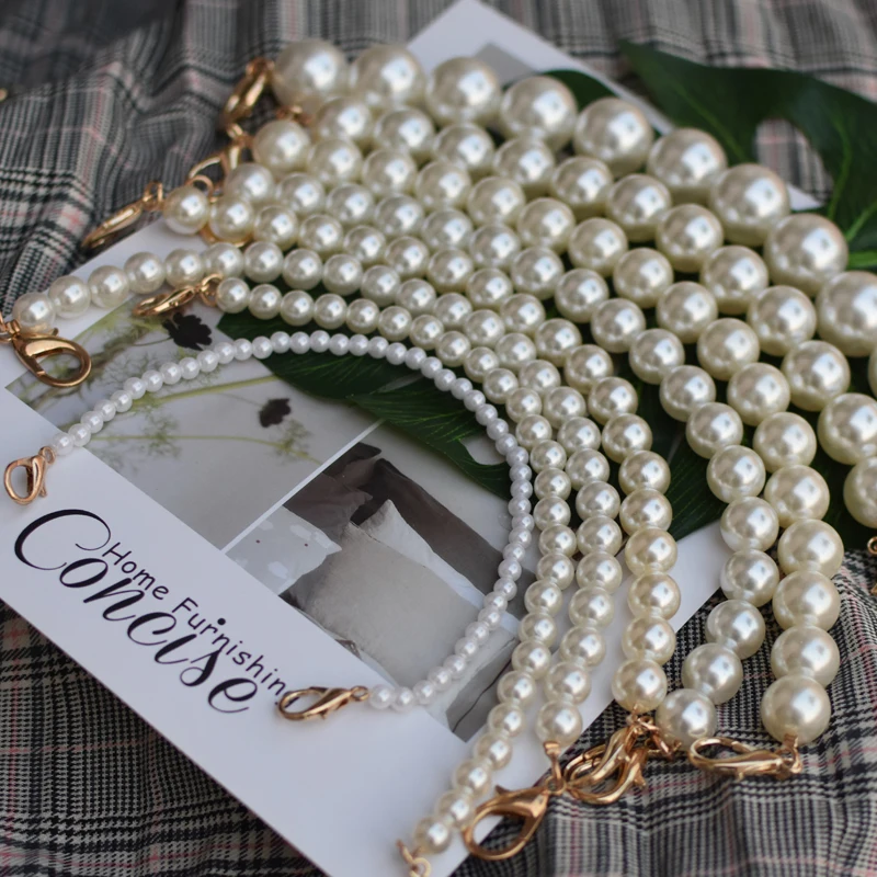 NEW brand Pearl strap for bags handbag accessories purse belt handles cute bead chain tote women parts silver/gold /black clasp
NEW brand Pearl strap for bags handbag accessories purse belt handles cute bead chain tote women parts silver/gold /black clasp