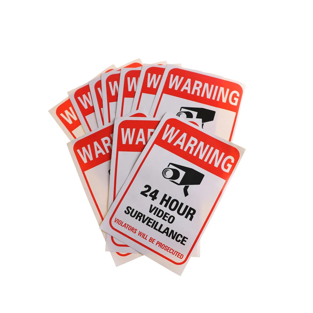 NEW 10pcs/lot Waterproof Sunscreen PVC Home CCTV Video Surveillance Security Camera Alarm Sticker Warning Decal Signs
NEW 10pcs/lot Waterproof Sunscreen PVC Home CCTV Video Surveillance Security Camera Alarm Sticker Warning Decal Signs