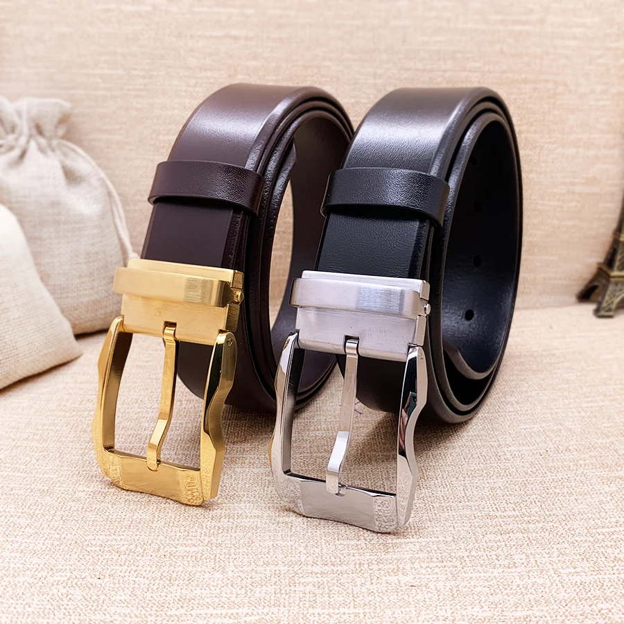 2020 high quality belt for man genuine cow leather strap suit first layer solid brass gold sliver brass pin buckle free shipping
2020 high quality belt for man genuine cow leather strap suit first layer solid brass gold sliver brass pin buckle free shipping