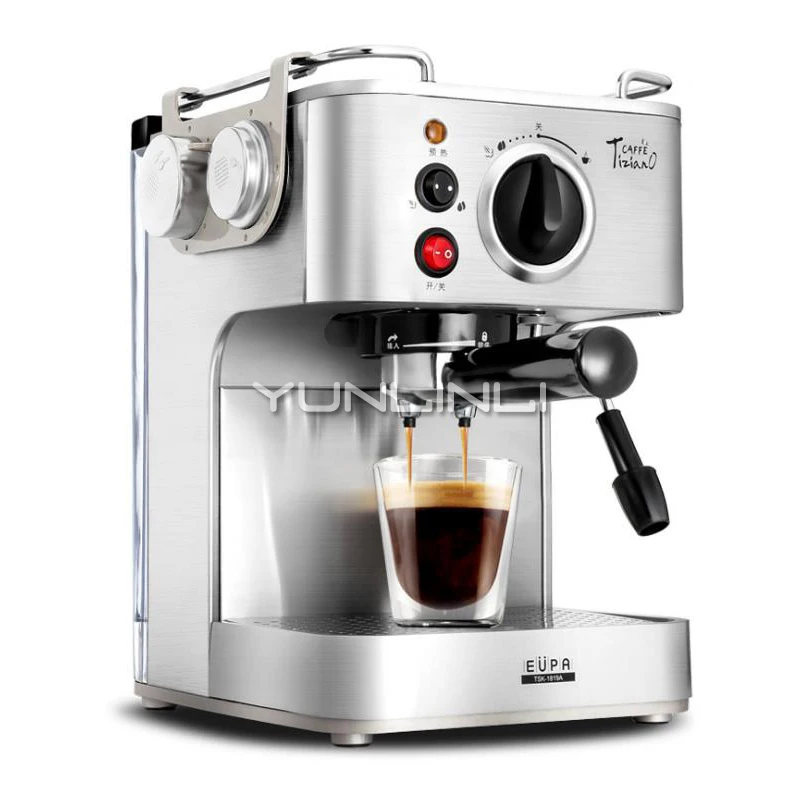 

YUNLINLI Coffee Maker Machine Italian 19 Bar Semi-automatic Espresso Household Freshly Ground Manual Coffee Grinded TSK-1819A