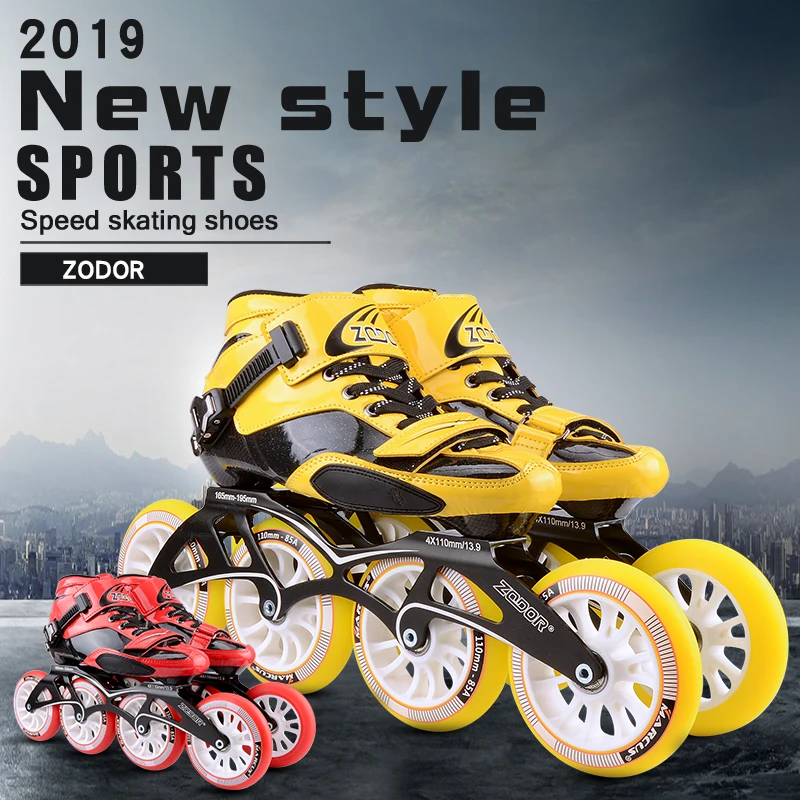 Adult Inline Skate Shoes Professional Speed Roller High Strength Glass Filament Skating Rollerblading Patins | Спорт и развлечения
