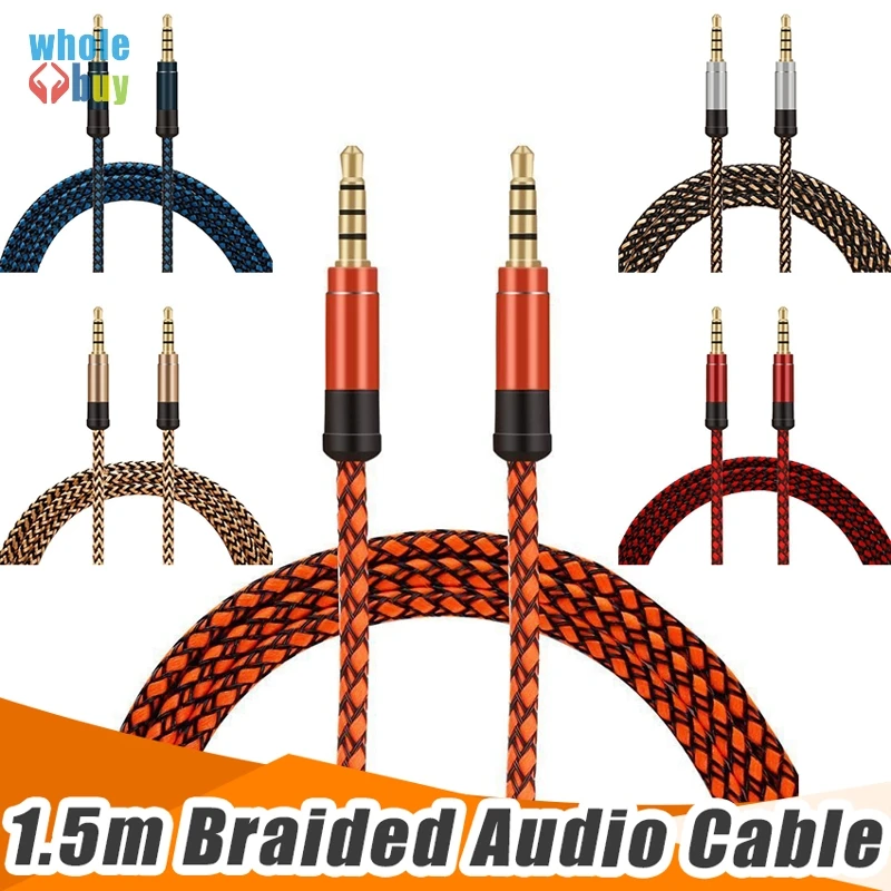 100pcs/lot Audio Cable 1.5M 3M Nylon Car AUX Cabel 3.5mm jack Phone Extension Cable for Car iPad Tablet Smartphone Headset
100pcs/lot Audio Cable 1.5M 3M Nylon Car AUX Cabel 3.5mm jack Phone Extension Cable for Car iPad Tablet Smartphone Headset