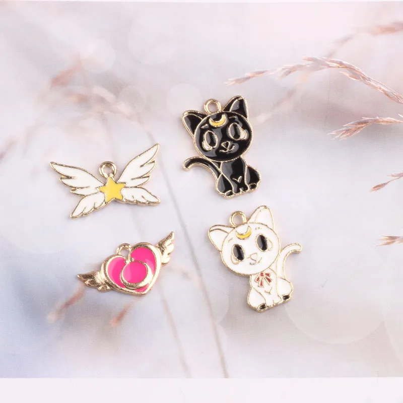 50PCS Black/white color Lucky Cat Enamel Pendant Flying Heart Charms Gold Tone Oil Drop for DIY Bracelet Floating Charms
50PCS Black/white color Lucky Cat Enamel Pendant Flying Heart Charms Gold Tone Oil Drop for DIY Bracelet Floating Charms