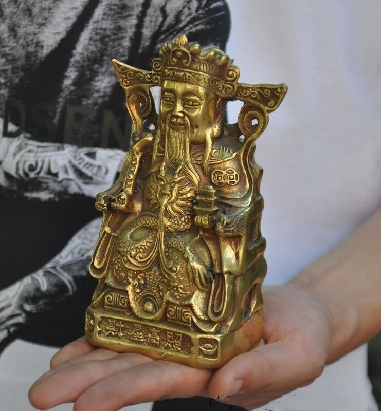 wedding decoration 6" Folk China Chinese brass Mammon Money Wealth God Ru Yi Treasure Bowl Statue
wedding decoration 6" Folk China Chinese brass Mammon Money Wealth God Ru Yi Treasure Bowl Statue