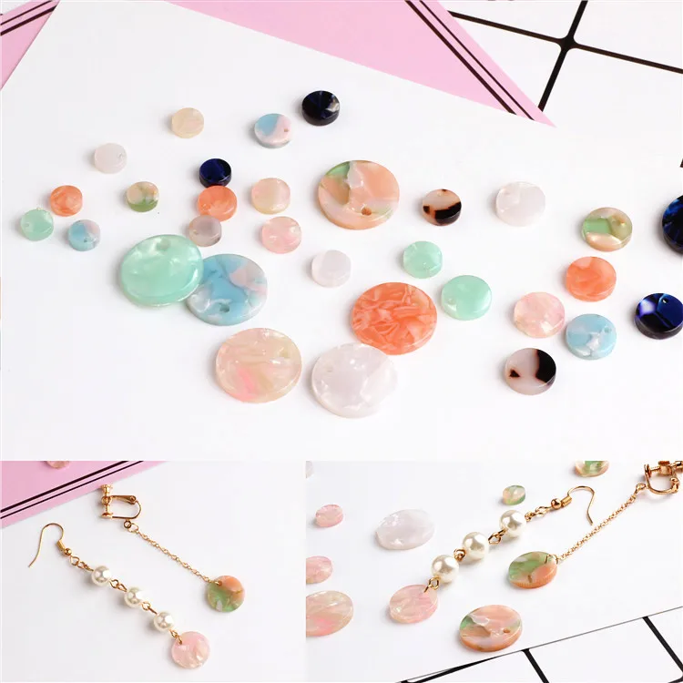 Trendy New 50PCs Acetic Acid Acrylic DIY Jewelry Findings Ornament Accessories 17MM Round Plastic Charms Fit Girls Earring Decor
Trendy New 50PCs Acetic Acid Acrylic DIY Jewelry Findings Ornament Accessories 17MM Round Plastic Charms Fit Girls Earring Decor