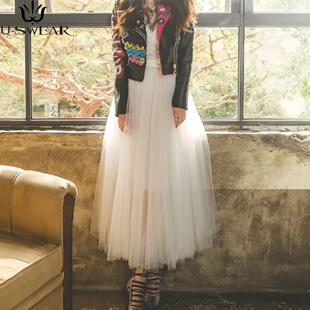 Ladies 3 Layers Maxi Lace Skirt Soft Tulle Skirts Tutu Spring Skirt Mesh Ball Gown Faldas Saias Femininas Vesido
Ladies 3 Layers Maxi Lace Skirt Soft Tulle Skirts Tutu Spring Skirt Mesh Ball Gown Faldas Saias Femininas Vesido