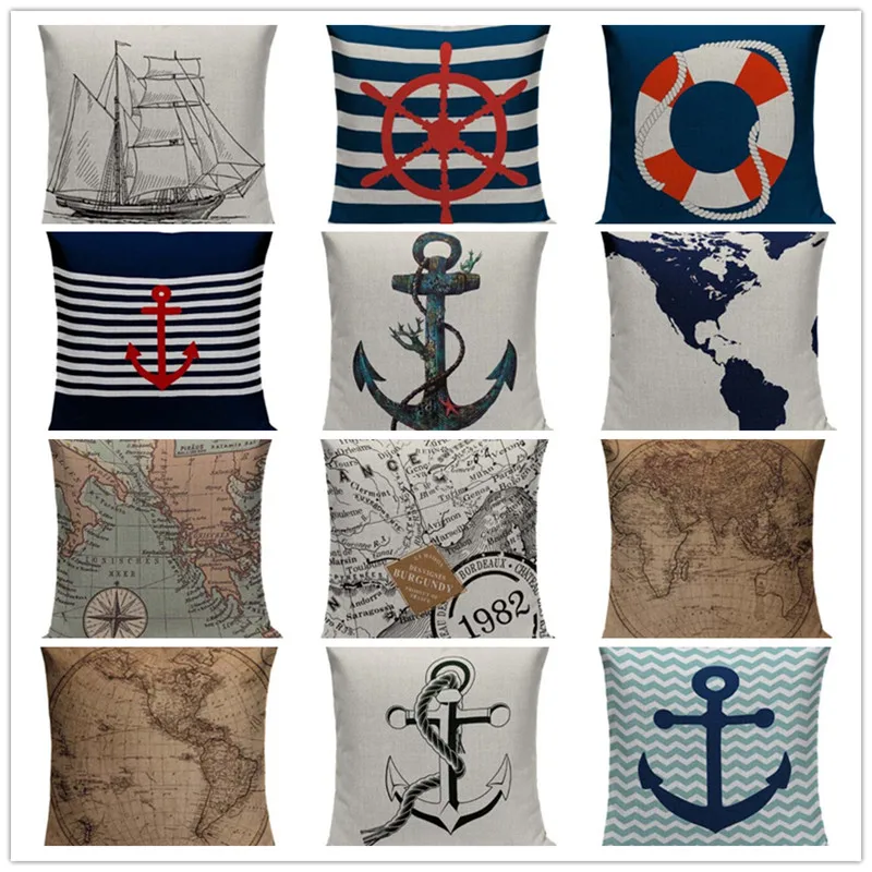 vintage cushion covers Marine Style Hand Painted Ship Almofadas 45Cmx45Cm Square Home Decor 1 Side Printing Outdoor Pillows
vintage cushion covers Marine Style Hand Painted Ship Almofadas 45Cmx45Cm Square Home Decor 1 Side Printing Outdoor Pillows