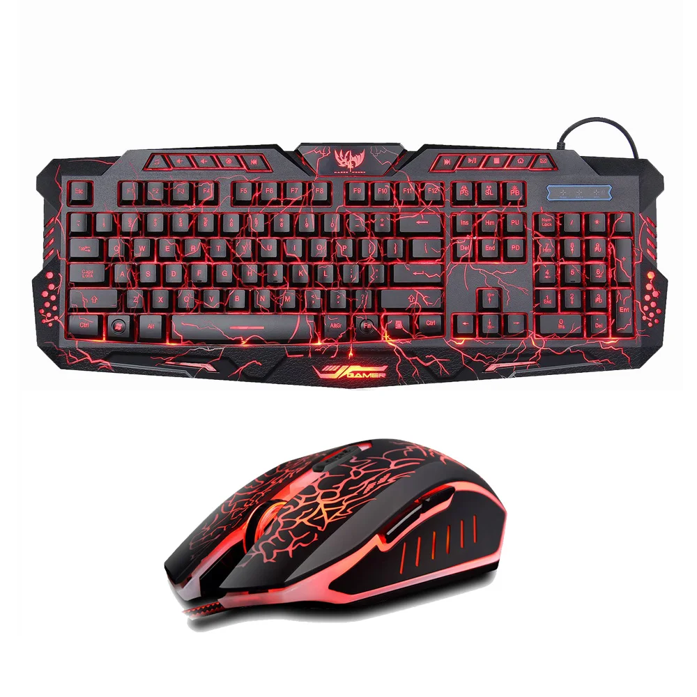 Backlit Russian/English Gaming Keyboard + Crack Gaming Mouse 6 Buttons Breathing Light Colorful Mice
Backlit Russian/English Gaming Keyboard + Crack Gaming Mouse 6 Buttons Breathing Light Colorful Mice
