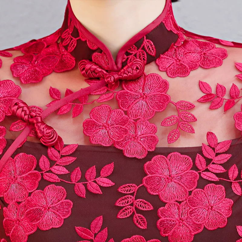 Stylish Ladies Mesh Cheongsam 2019 Chinese style Mandarin Collar Knee Length Dress Womens Qipao Slim Party Dresses Vestido
Stylish Ladies Mesh Cheongsam 2019 Chinese style Mandarin Collar Knee Length Dress Womens Qipao Slim Party Dresses Vestido