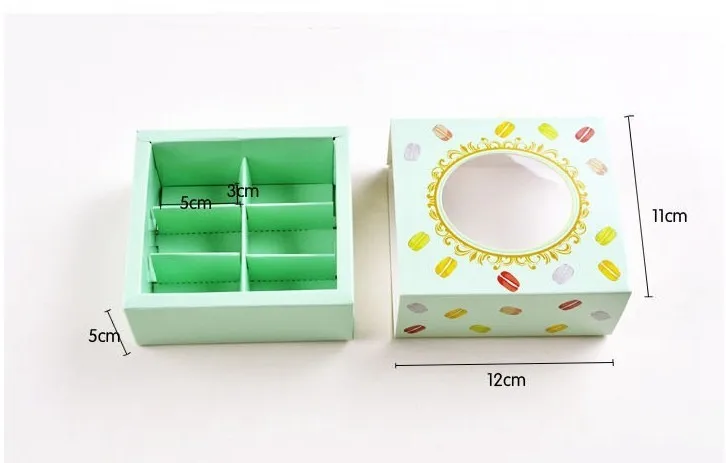 Square 4 cavities Macarons Boxes , Biscuits Box cookie packaging boxes paper boxes with windows
Square 4 cavities Macarons Boxes , Biscuits Box cookie packaging boxes paper boxes with windows