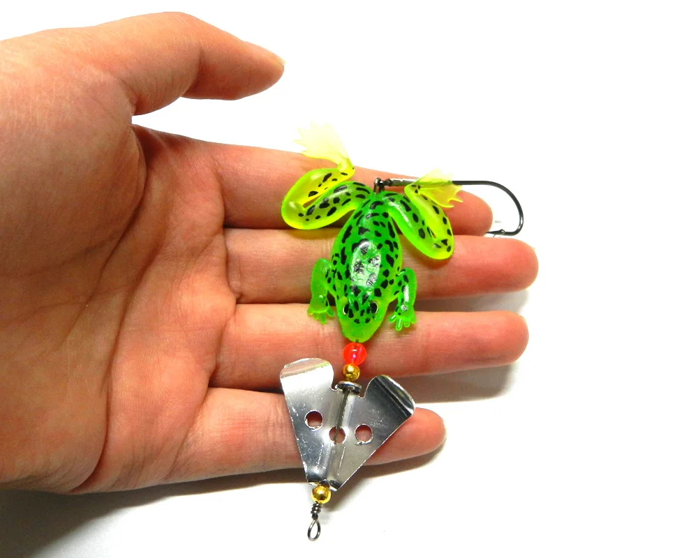 4 pcs Floating Artificial Frog Fishing Lure Metal sequins & Soft lures Spoon Spinnerbait 8cm-6.2g (SP011)
4 pcs Floating Artificial Frog Fishing Lure Metal sequins & Soft lures Spoon Spinnerbait 8cm-6.2g (SP011)