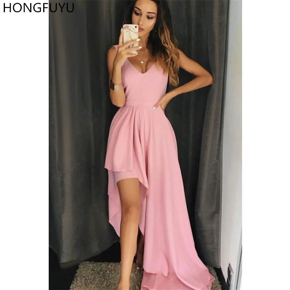 HONGFUYU Pink V-neck Simple Prom Dresses Asymmetrical Sleeveless Vestido De Fiesta Party Evening Gowns Chiffon Summer Beach
HONGFUYU Pink V-neck Simple Prom Dresses Asymmetrical Sleeveless Vestido De Fiesta Party Evening Gowns Chiffon Summer Beach