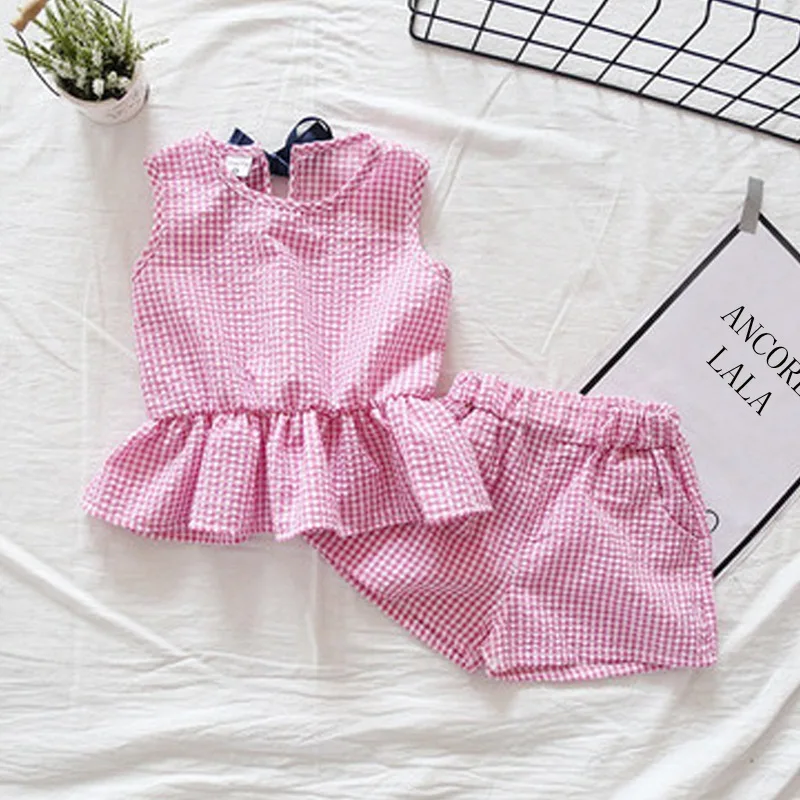 Girls suit summer 2019 new small and medium children cotton fine plaid two-piece
Girls suit summer 2019 new small and medium children cotton fine plaid two-piece