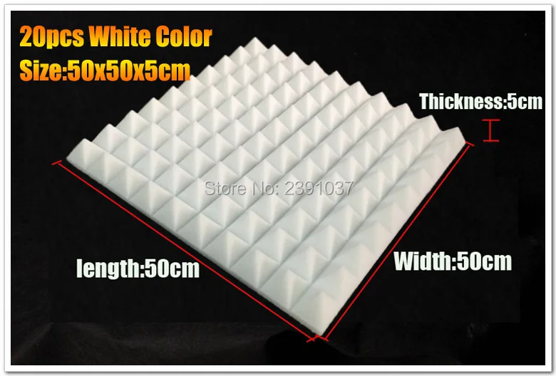 High Density 20pcs big size 50x50x5cm white Acoustic Foam Sound Treatment Absorption Wedge Tiles Studio/Music
High Density 20pcs big size 50x50x5cm white Acoustic Foam Sound Treatment Absorption Wedge Tiles Studio/Music