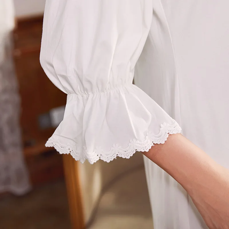 Spring Autumn New Nightdress Lovely and Sweet Princess Palace Long Dress 100% Cotton Nightgowns Three Quarter Sleeves Sleepwear
Spring Autumn New Nightdress Lovely and Sweet Princess Palace Long Dress 100% Cotton Nightgowns Three Quarter Sleeves Sleepwear