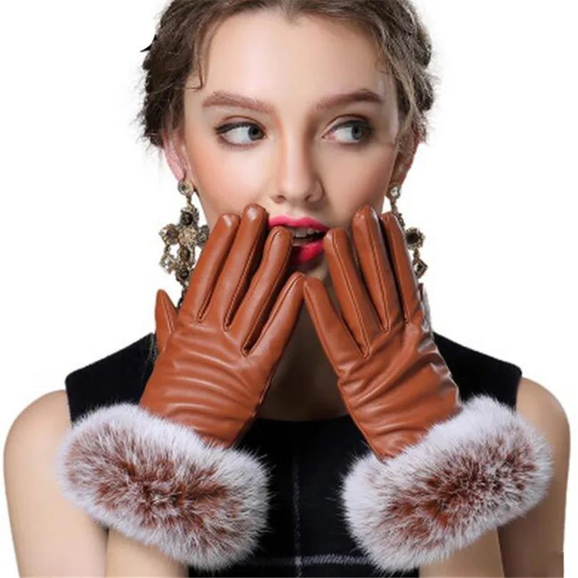 INDJXND Autumn Winter Thick Velvet Gloves Women Wrist Adult Imitation Rabbit Fur PU Leather Warm Black Red Mittens Solid Female
INDJXND Autumn Winter Thick Velvet Gloves Women Wrist Adult Imitation Rabbit Fur PU Leather Warm Black Red Mittens Solid Female