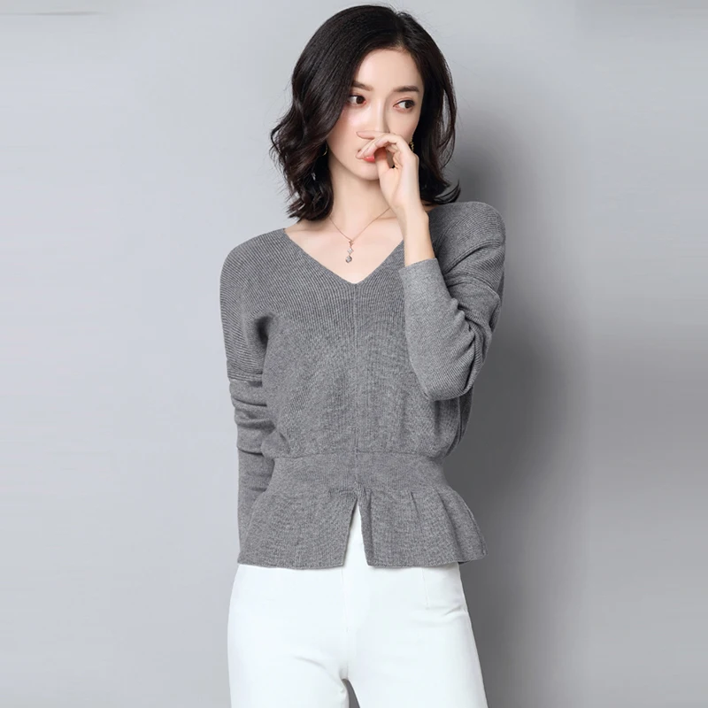 2018 New Women Solid Color Pullovers Sweaters Winter V-neck Sweaters Fashion Short Knitted Long Sleeve Sweater Tops FP1352
2018 New Women Solid Color Pullovers Sweaters Winter V-neck Sweaters Fashion Short Knitted Long Sleeve Sweater Tops FP1352