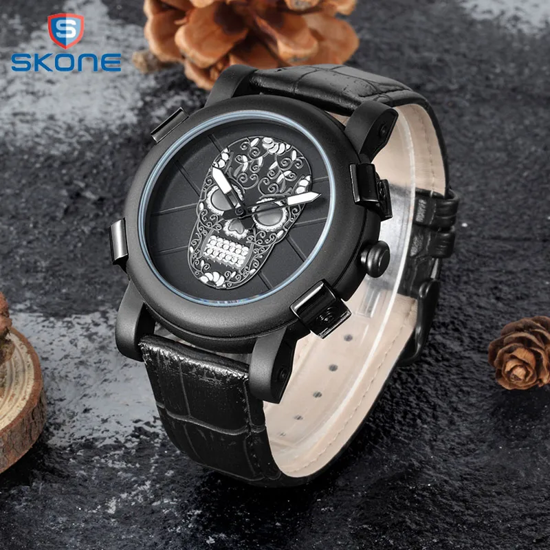 2019 New Fashion Men Quartz Watch Leather Strap Ghost Head Dial Luminous Fashion Men Watch Relogio Masculino Erkek Kol Saati
2019 New Fashion Men Quartz Watch Leather Strap Ghost Head Dial Luminous Fashion Men Watch Relogio Masculino Erkek Kol Saati