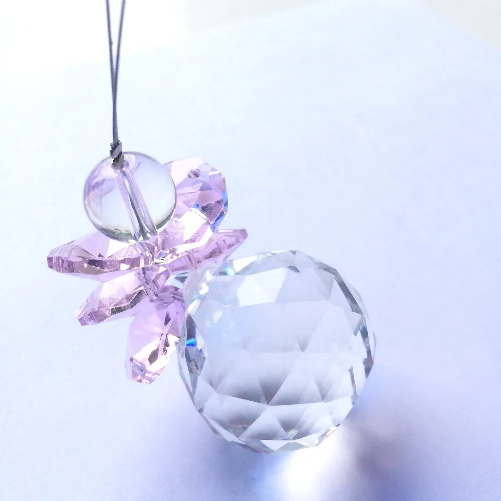 Фото Красивое Хрустальное стекло Suncatcher граненый шар + фотоэлемент для люстры