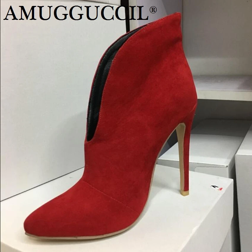 Customize Plus Big Size 36-43 Black Red Apricot Gray Fashion Sexy High Heel Spring Autumn Lady Female Ankle Women Boots X1769 
Customize Plus Big Size 36-43 Black Red Apricot Gray Fashion Sexy High Heel Spring Autumn Lady Female Ankle Women Boots X1769