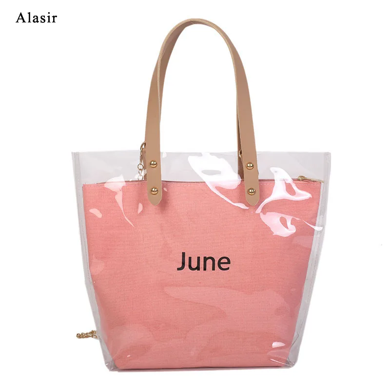 Alasir Letter Transparent Tote Handbag Female Inner Canvas Fashion Crossbody Bag Clear Shoulder Bag Cute Women
Alasir Letter Transparent Tote Handbag Female Inner Canvas Fashion Crossbody Bag Clear Shoulder Bag Cute Women