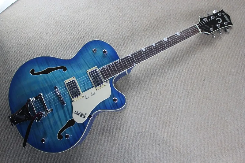 Заводская синий Gretsch Сокол 6120 Полу полый корпус Джаз Электрогитары с Bigsby тремоло
