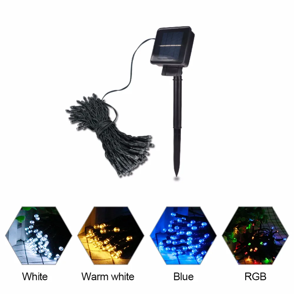 Светодиодная RGB Гирлянда на солнечной батарее водонепроницаемая уличная