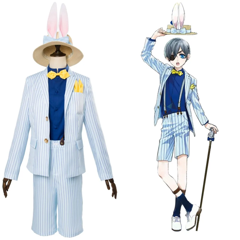 Anime Black Butler Costume Kuroshitsuji Ciel Phantomhive Cosplay Costume with Hat Halloween Carnival Masquerade Full Set Suit
Anime Black Butler Costume Kuroshitsuji Ciel Phantomhive Cosplay Costume with Hat Halloween Carnival Masquerade Full Set Suit