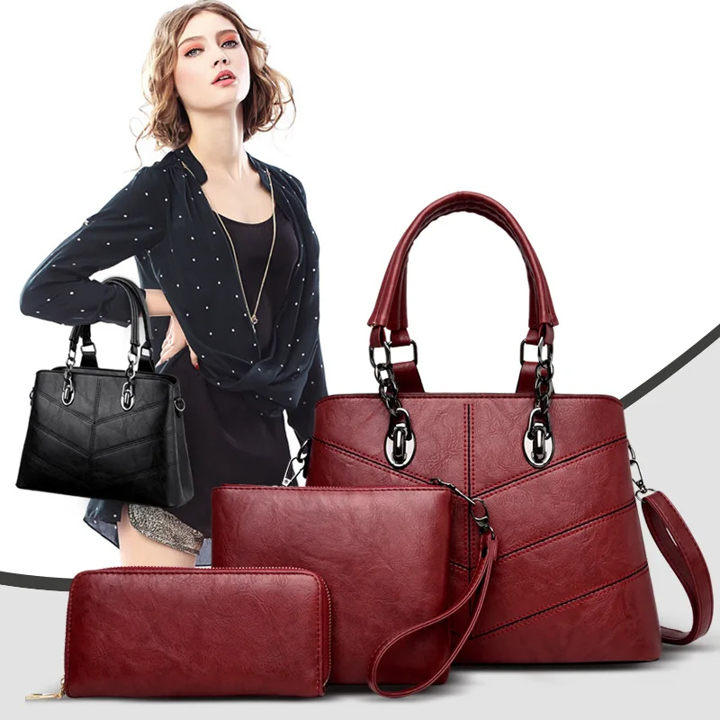Female Bag 3 Piece Set 2019 Luxury Handbags Fashion Women Bags Leather Shoulder Bag Purses and Splicing Style Lady Handbags
Female Bag 3 Piece Set 2019 Luxury Handbags Fashion Women Bags Leather Shoulder Bag Purses and Splicing Style Lady Handbags