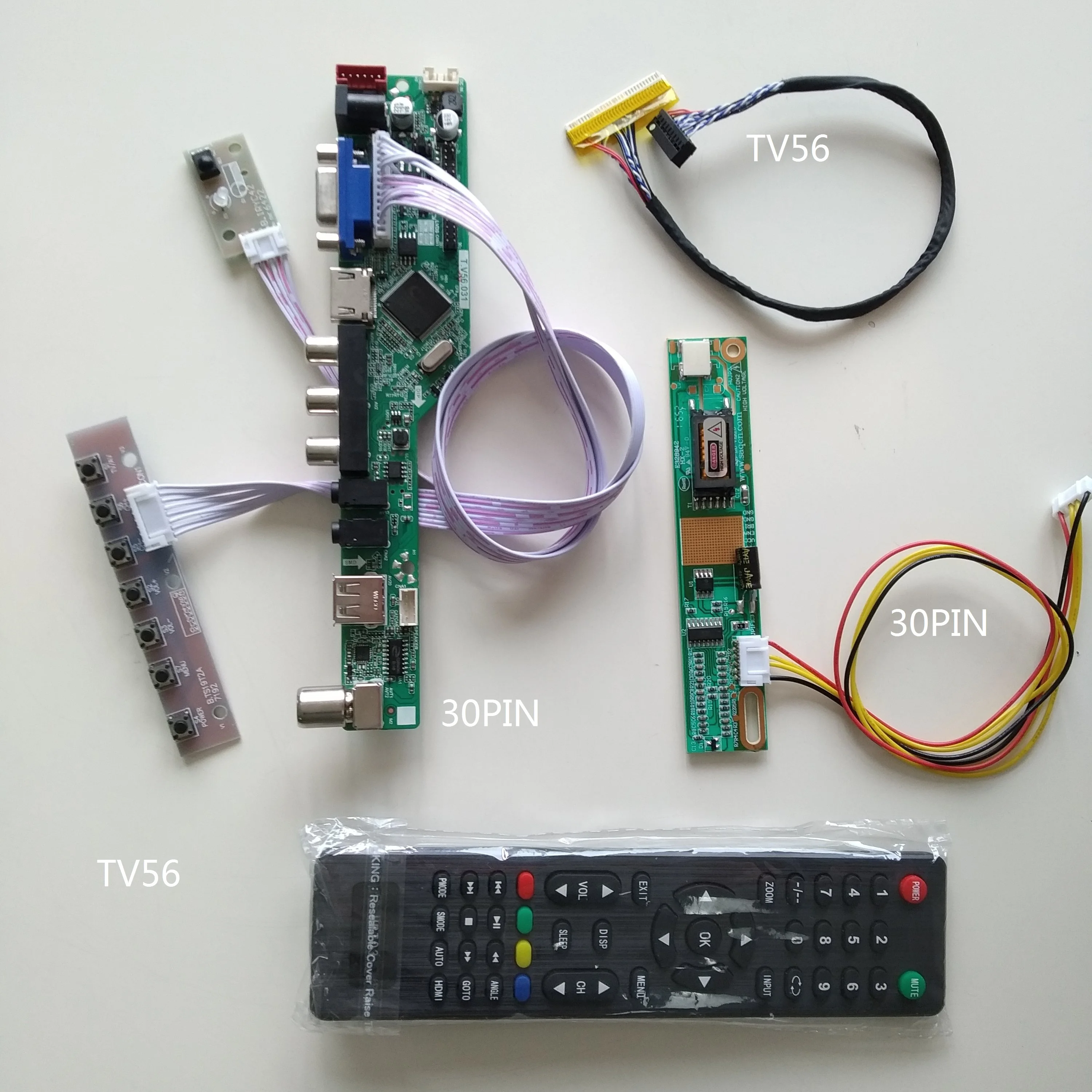 ТВ AV VGA USB карта драйвера TV 56 ЖК дисплей светодиодный контроллер плата комплект