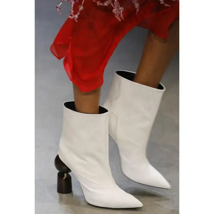 botines mujer 2018 pointed toe strange style high heels ankle boots for women gold white shoes winter leather botas feminina
botines mujer 2018 pointed toe strange style high heels ankle boots for women gold white shoes winter leather botas feminina