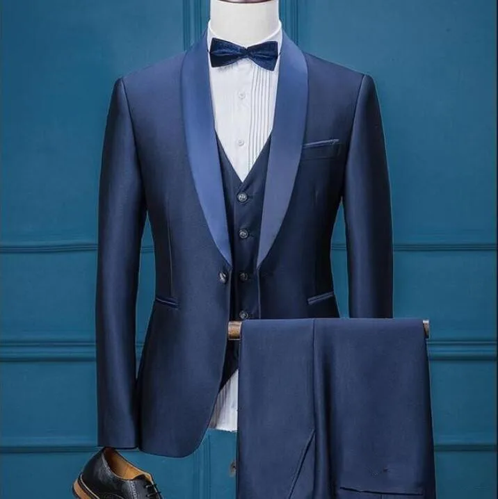 Custom Made Navy Blue Wedding Mens Suits Three Piece Groom Tuxedos for Men Best Business Suits (Jacket+Pants+Vest)
Custom Made Navy Blue Wedding Mens Suits Three Piece Groom Tuxedos for Men Best Business Suits (Jacket+Pants+Vest)
