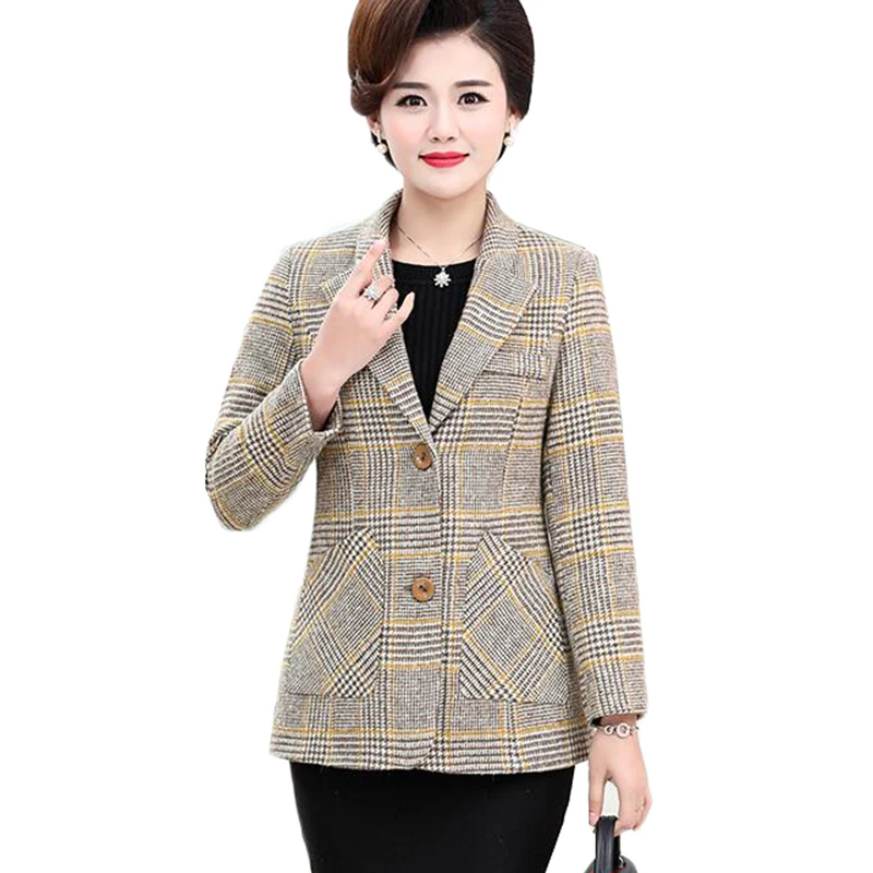 NEW Fashion Autumn Women Plaid Blazers Jackets Casual Vintage Suit 5XL Female Blazer Middle-aged Women Clothes
NEW Fashion Autumn Women Plaid Blazers Jackets Casual Vintage Suit 5XL Female Blazer Middle-aged Women Clothes