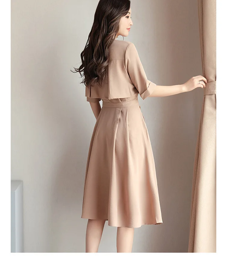 Женское винтажное шифоновое платье Элегантное Длинное Платье-рубашка с рукавом