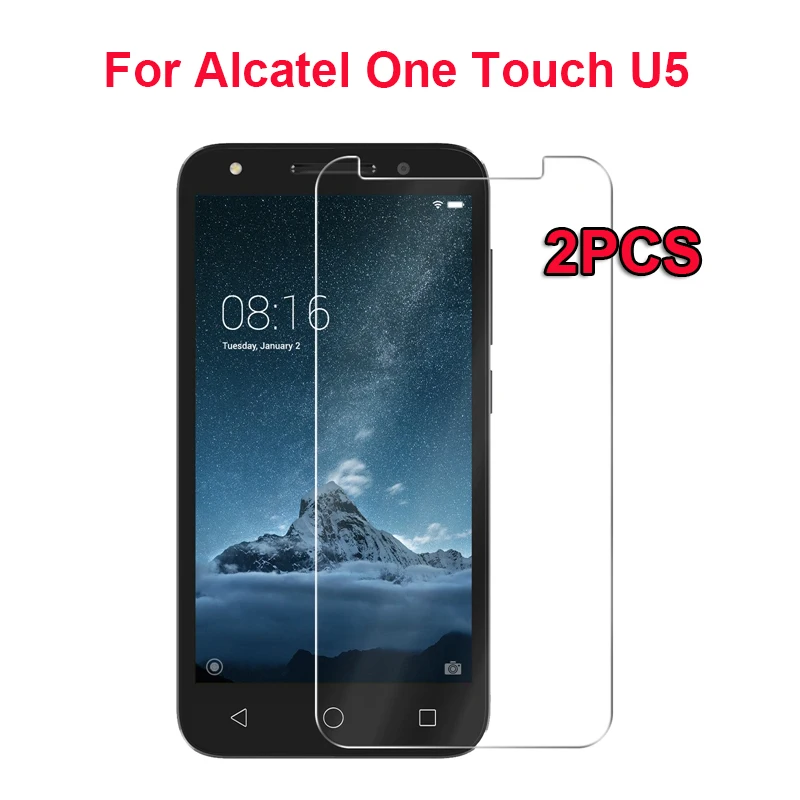 2 шт. 2.5D 9H закаленное стекло премиум-класса для Alcatel One Touch U5 защита экрана